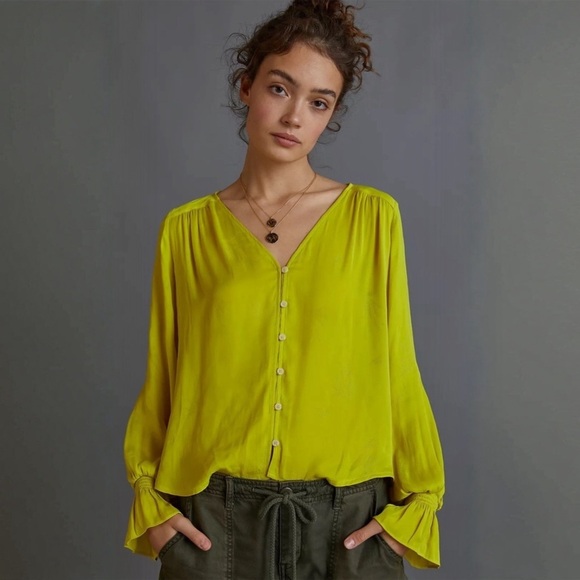 Anthropologie Liora Embroidered Button down Top XL - Picture 2 of 9